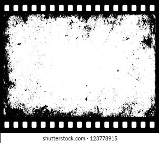 grunge filmstrip with transparent space insert for picture or text