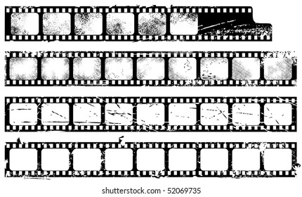 Grunge filmstrips set