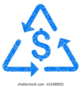 Grunge Financial Recycling rubber seal stamp watermark. Icon symbol with grunge design and unclean texture. Unclean vector blue emblem.