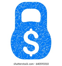 Grunge Financial Weight icon with grunge design and scratched texture. Unclean vector blue pictogram for rubber seal stamp imitations and watermarks. Draft emblem symbol.