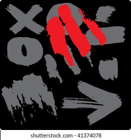 Grunge fingerprints: set of vector ink splatters. Separate elements. Editable vector Illustration.