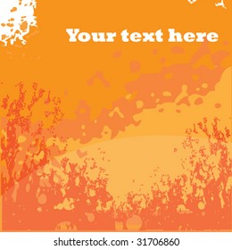 Grunge fire banner. Vector.