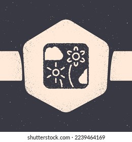 Grunge Firework rocket icon isolated on grey background. Concept of fun party. Explosive pyrotechnic symbol. Monochrome vintage drawing. Vector