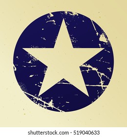 Grunge five pointed star