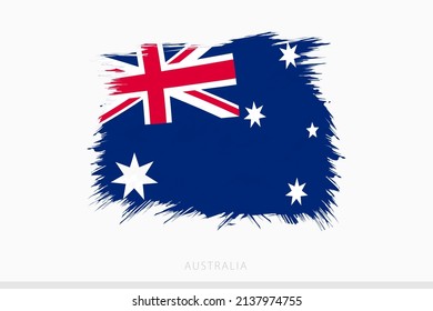 Grunge flag of Australia, vector abstract grunge brushed flag of Australia on gray background.
