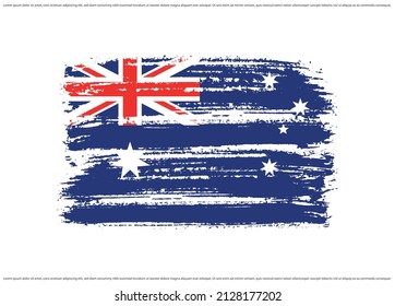 Grunge flag of Australia.Brush stroke Australia flag.