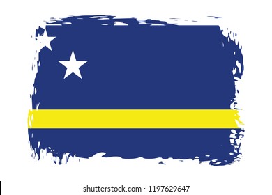 Grunge Curaçao flag. flag of Curaçao, banner vector illustration. Vector illustration eps10.