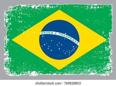 Grunge flag of Brazil.
