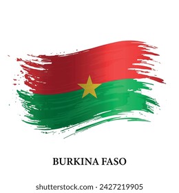 Grunge flag of Burkina Faso, brush stroke vector background 