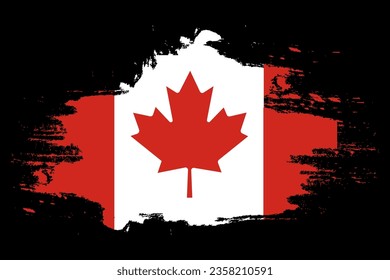 Grunge flag of Canada with splash style. Vector illustration. EPS 10.