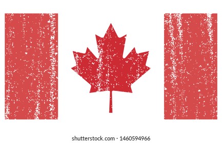 Grunge flag of Canada. Vector image on white background.