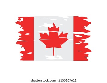Grunge flag of Canada.Vintage Canadian flag.