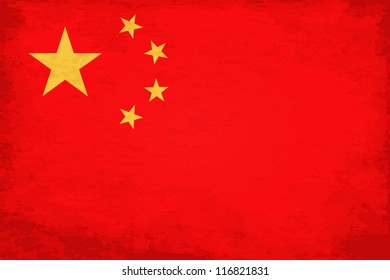 Grunge Flag of China