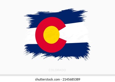 Grunge flag of Colorado, vector abstract grunge brushed flag of Colorado on gray background.