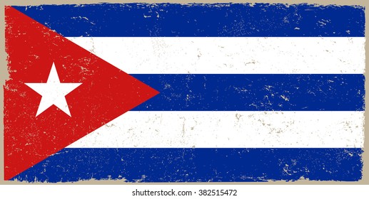 Grunge flag of Cuba.