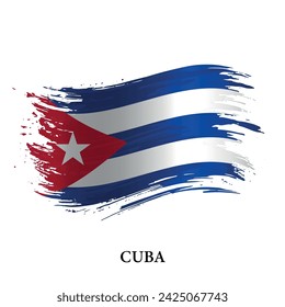 Grunge flag of Cuba, brush stroke vector background 