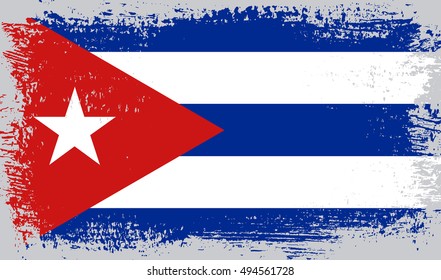 Grunge flag of Cuba.Old Cuban flag.Vector illustration.