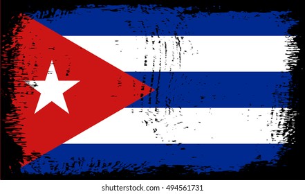 Grunge flag of Cuba.Old Cuban flag.Vector illustration.