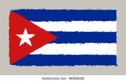 Grunge flag of Cuba. Vector illustration.