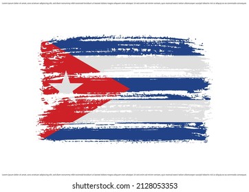 Grunge flag of Cuba.Brush stroke Cuba flag.