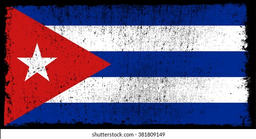 Grunge flag of Cuba.Cuba flag vector illustration.