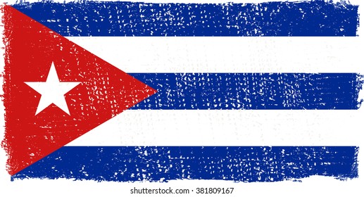 Grunge flag of Cuba.Cuba flag vector illustration.