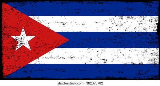 Grunge flag of Cuba.Cuba flag vector illustration.