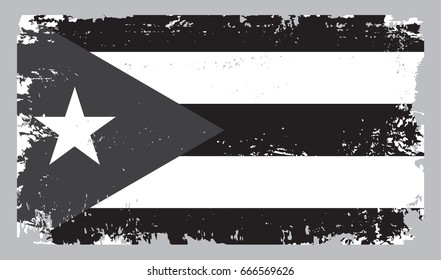 Grunge flag of Cuba.Vector.