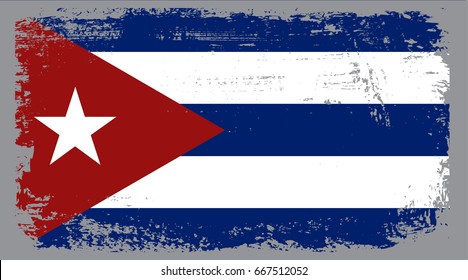 Grunge flag of Cuba.Vector.