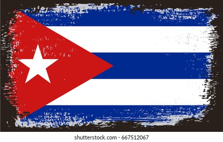 Grunge flag of Cuba.Vector.