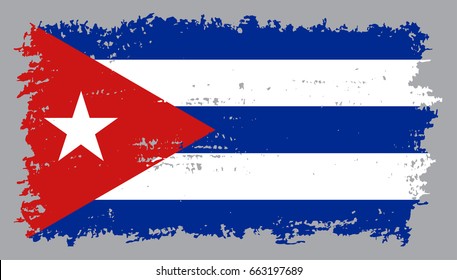 Grunge flag of Cuba.Vector Cuban flag.