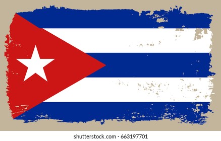 Grunge flag of Cuba.Vector Cuban flag.