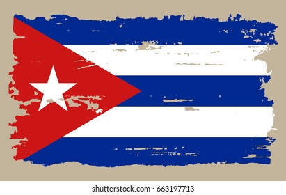 Grunge flag of Cuba.Vector Cuban flag.