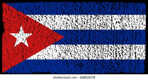 Grunge flag of Cuba.Vector illustration.