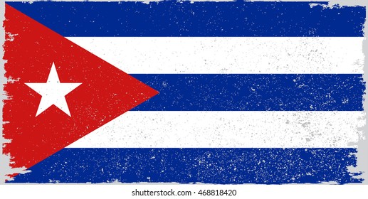 Grunge flag of Cuba.Vector illustration.