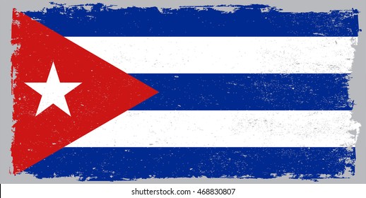 Grunge flag of Cuba.Vector illustration.