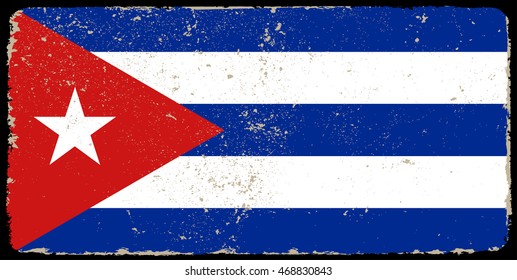 Grunge flag of Cuba.Vector illustration.