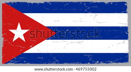 Grunge flag of Cuba.Vector illustration.