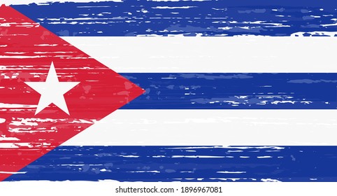 Grunge flag of Cuba.Vintage Cuba flag.