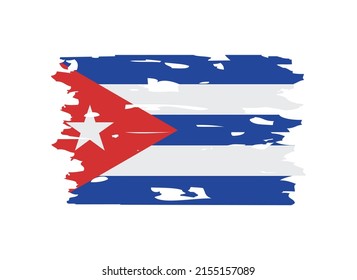 Grunge flag of Cuba.Vintage Cuban flag.