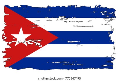 Grunge flag of Cuba.Vintage Cuban flag.