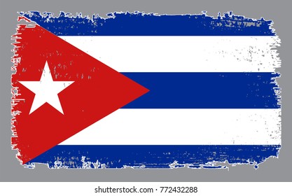 Grunge flag of Cuba.Vintage Cuban flag.