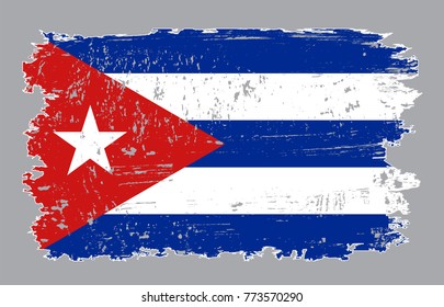 Grunge flag of Cuba.Vintage Cuban flag.