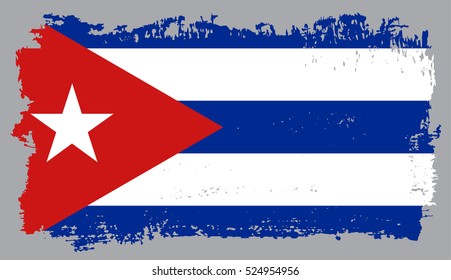 Grunge flag of Cuba.Vintage Cuban flag.Vector.