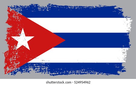 Grunge flag of Cuba.Vintage Cuban flag.Vector.