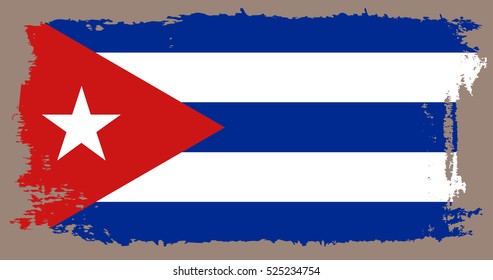 Grunge flag of Cuba.Vintage Cuban flag.Vector.