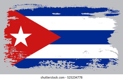Grunge flag of Cuba.Vintage Cuban flag.Vector.