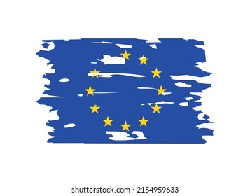 Grunge flag of EU.Vintage EU flag.