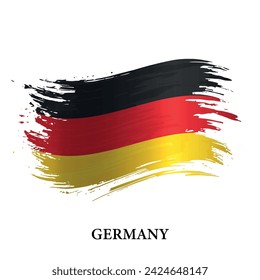 Grunge flag of Germany, brush stroke vector background 