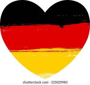 Grunge flag of Germany in heart shape